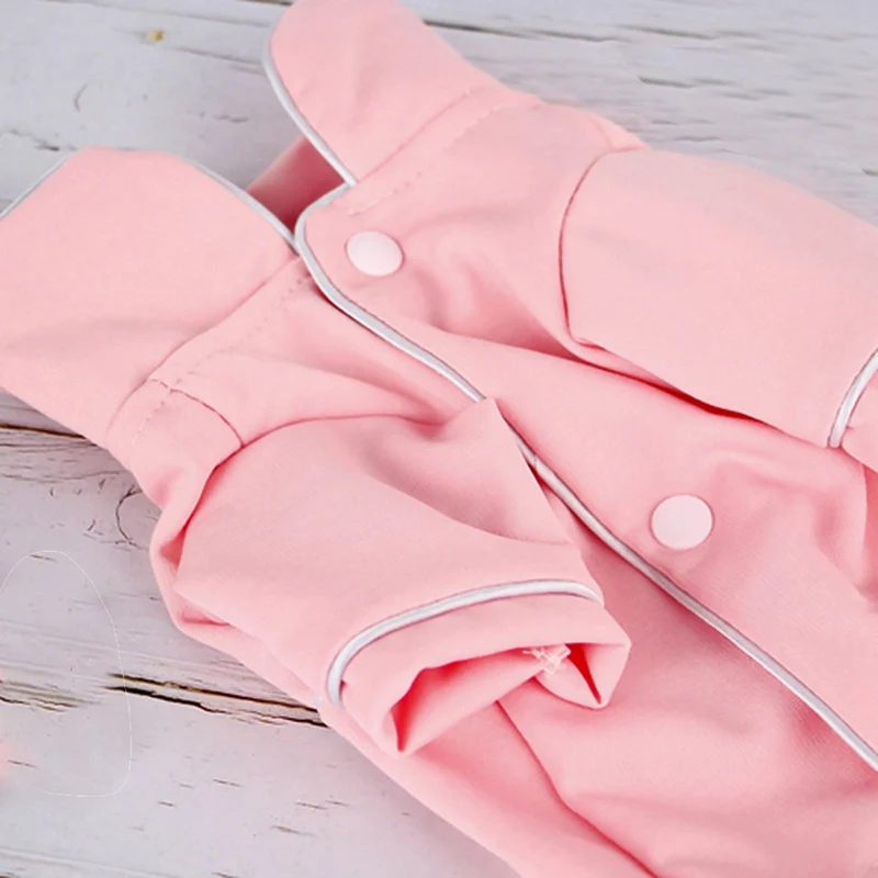 Pet Dog Cat T-shirts Cotton French Pajamas Suitable For Small And Medium Dog/cats 2-legged Button Solid-colored Shirt