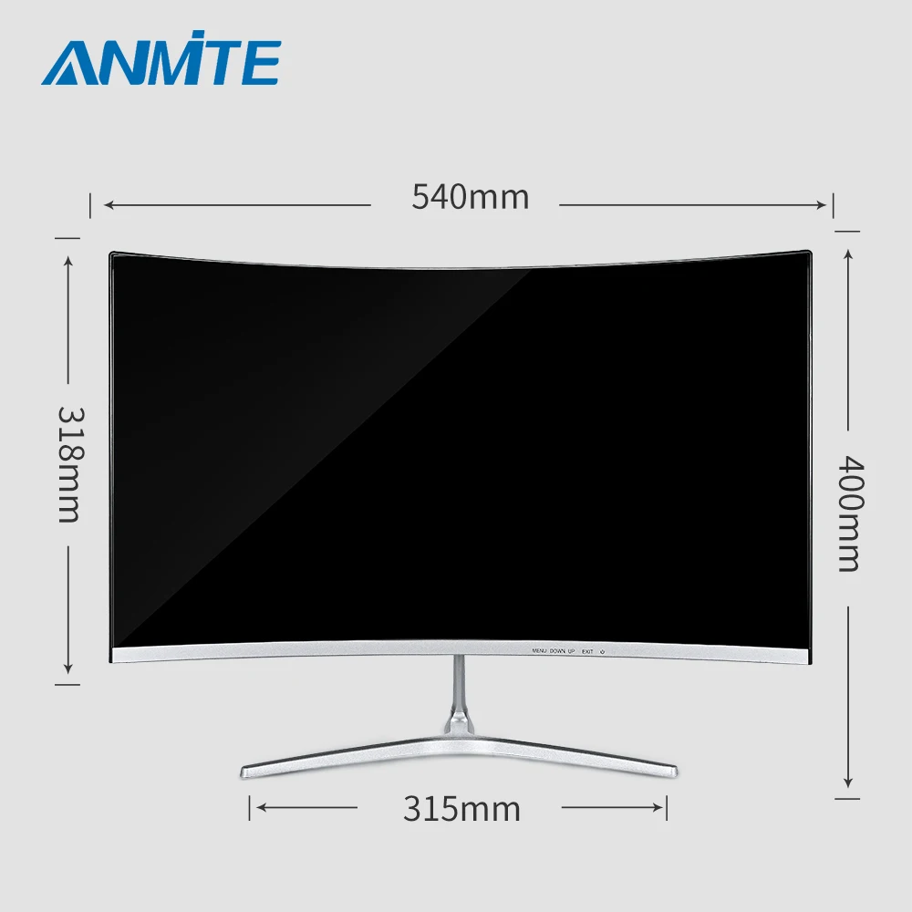 Изогнутый TFT ЖК монитор Anmite 23 8 дюйма FHD Hdmi HDR для игр и соревнований светодиодный