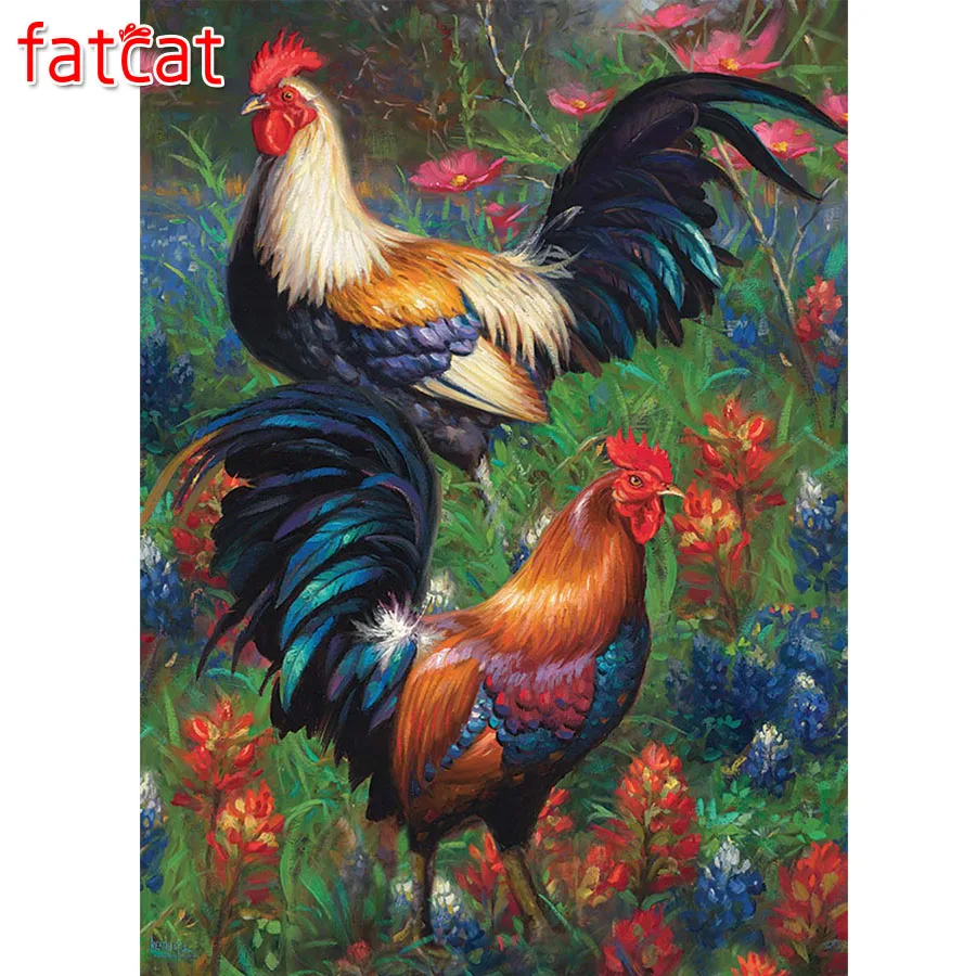 FATCAT 5d diy алмазная живопись сад петух Алмазная вышивка распродажа полная