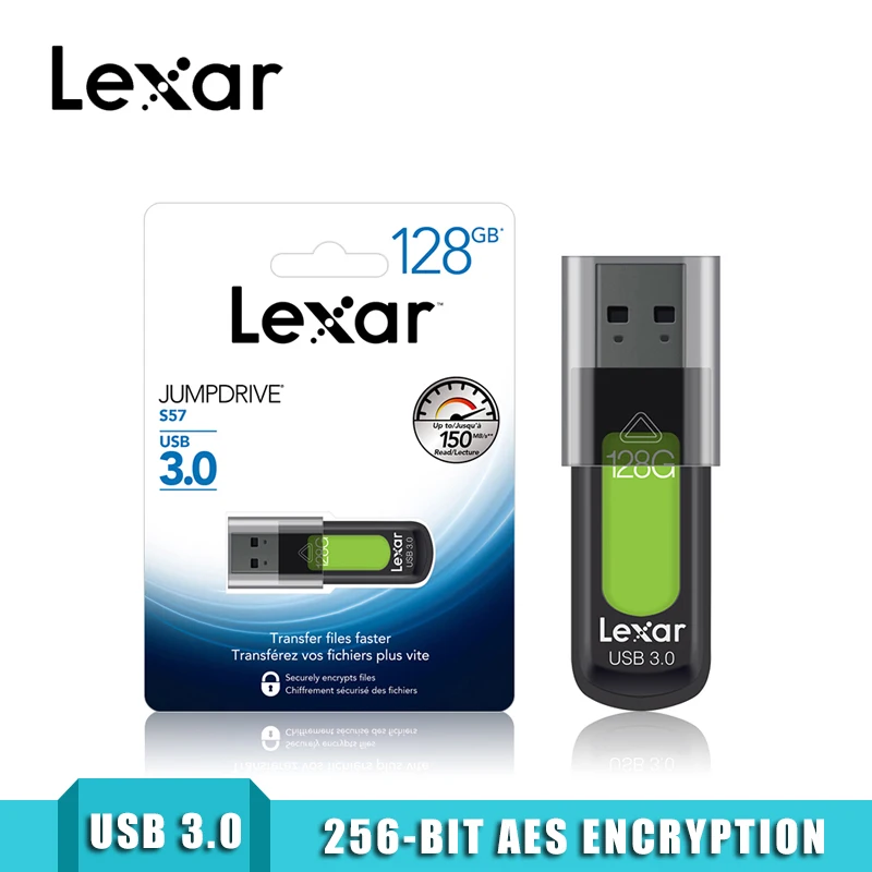Lexar USB 3 0 S57 флеш накопитель 256 ГБ 128 150 МБ/с./с 32 Гб 64 JumpDrive карта памяти Мини U диск