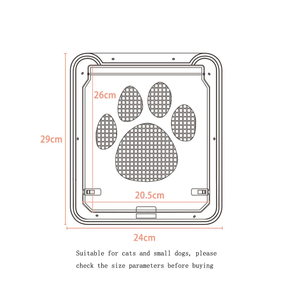 Pet Screen Door New Dog Paw Print Door Anti-bite Small Dog/Cat Screen ABS+Nylon Net Material Pet Supplies Pet door,plastic pet door
