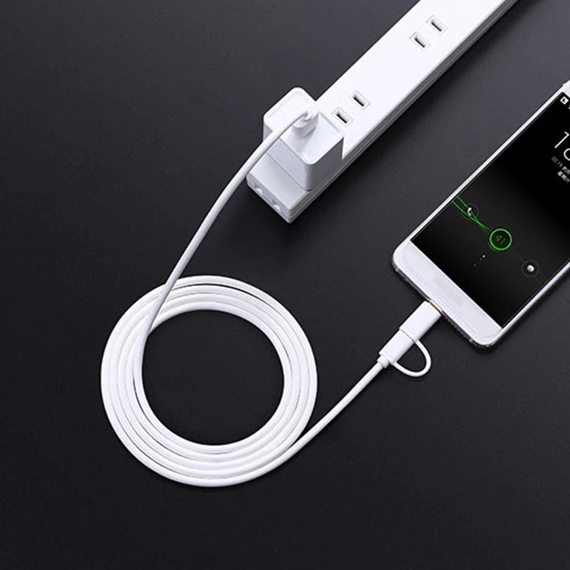 Зарядный кабель Xiao mi 2 в 1, mi cro, USB-type-C, поддержка быстрой зарядки для смартфона Xiao mi, Xiaomi mi Pad
