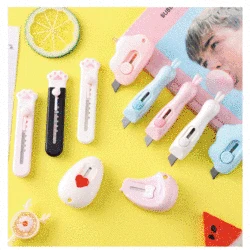 1p mini bonito conjunto de faca utilitário dos desenhos animados portátil demolição express corte de papel arte faca estudante escola escritório material escolar