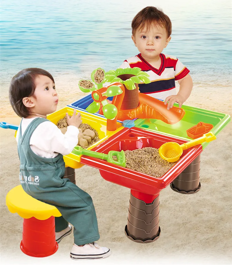  New Children Beach Table Play Sand Toy Pool Set Water Dredging Tools Outdoor Sand Toys Kids