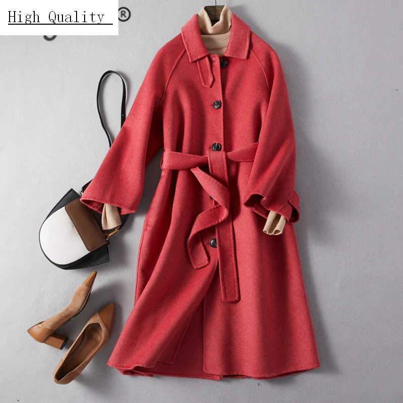 

Elegant 100% Wool Coat Woman Autumn Clothes 2020 Korean Vintage Winter Coat Women Casaco Feminino Long Jacket Hiver 21008