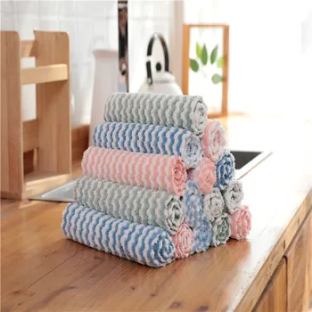 

Two color wave dishcloth does not touch oil, dishcloth, kitchen utensils, absorbent towel does not remove hair, dishcloth