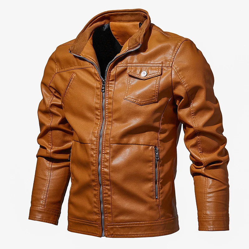 

Men Faux Leather Jackets Autumn Winter PU Coat Men Plus Velvet Outerwear Biker Motorcycle Male Jacket Plus Size 7XL