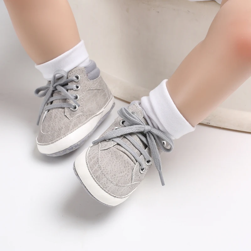 Sport Baby Boy Shoes Crib Toddler Infant Synthetic Soft Sole Anti-slip Leather Lace-up 0-18 Months Baby Shoes Boy Girl Shoes