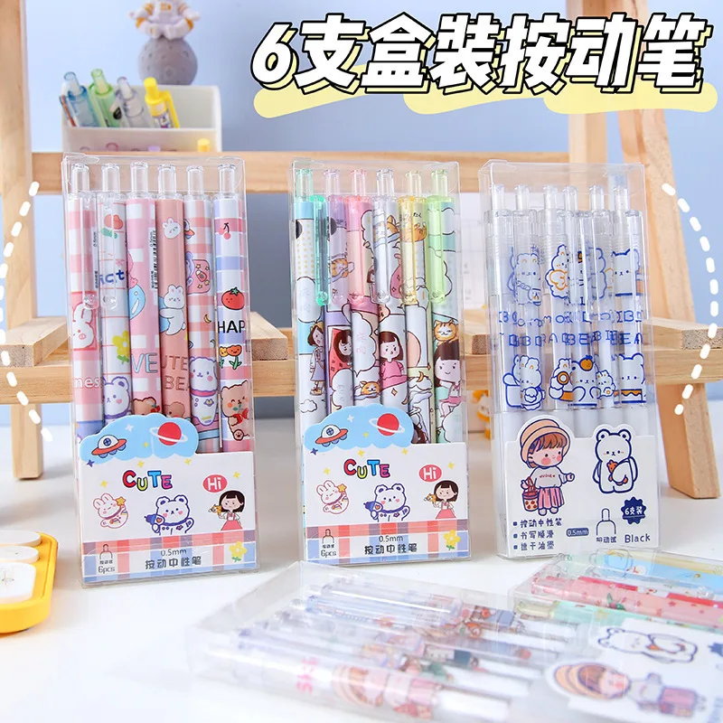 8pcs Candy Color Gel Pens 0.5mm Colorful Ink Signature Pens Cute Kids Gifts 