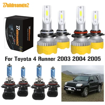 

Buildreamen2 4 X Car Headlight High Beam + Low Beam LED Halogen Headlamp Bulb For Toyota 4Runner 4 Runner 2003 2004 2005