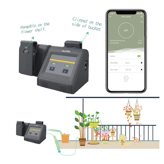 Tuya Rainpoint Wifi Automatikus Vízszivattyú Öntözőrendszer Időzítő Növényi Kerti Öntözési Rendszer Öntözés Intelligens Élet Alkalmazás Ellenőrzése - Image 3