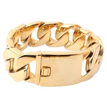 Высокое качество 26/31 мм 316 Нержавеющая сталь Италия золотистый браслет Для мужчин тяжелый Коренастый звено цепи браслет Модные украшения подарки