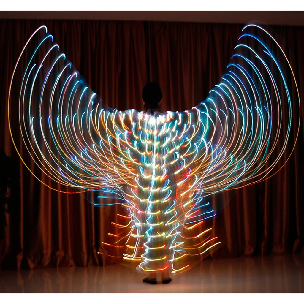 Belly Dance LED Wings, Butterfly Lighted Isis Wings, Halloween Carnival Child Costume Colorful Angel Wings