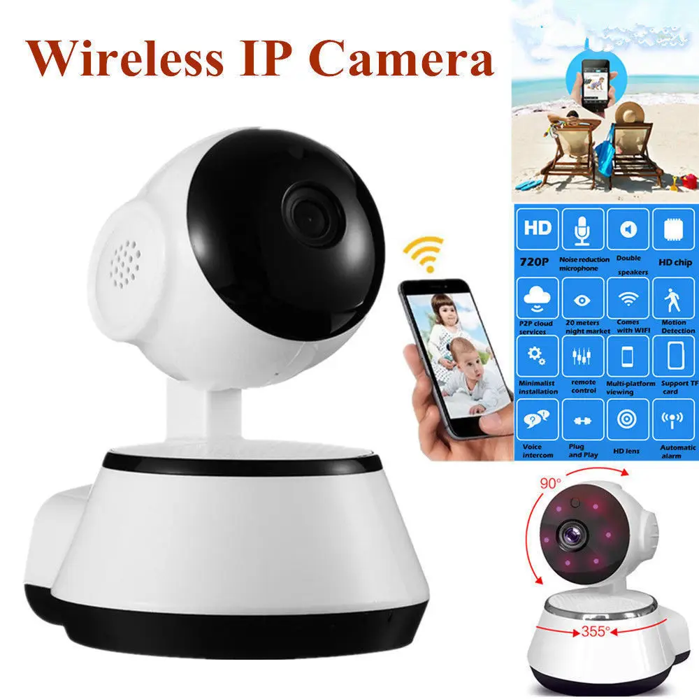 

720P HD Home Security IP Camera Wifi Wireless Surveillance Camera 3.6mm Lens Wide Angle Indoor Camera Support Night Vision Dome