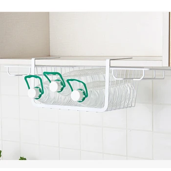 

New Kitchen White Under Shelf Kitchen Storage Basket Lightweight Organiser Cup Rack