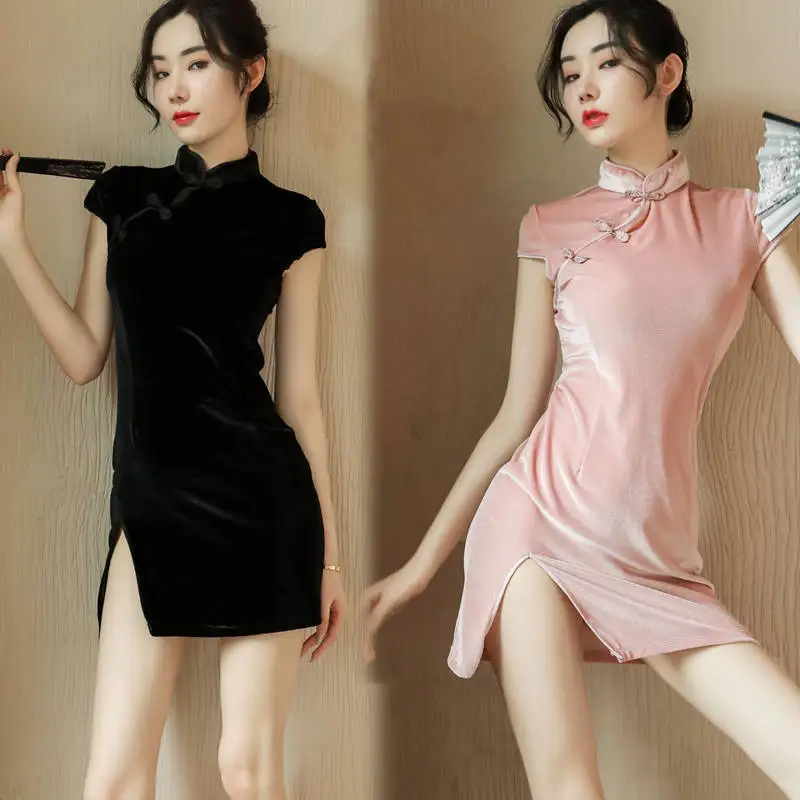 Cosplay&ware Fresh Girl Short-sleeved Sexy Underwear Spring And Summer Dress T Split Fashion Temperament Slim Cheongsam Skirt -Zentai shop online H0cf2affb113d4399bb1e2494b4a5b6a5z.jpg