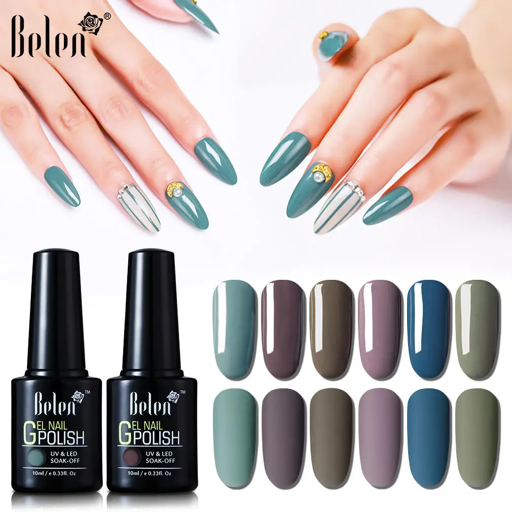 

Belen Newest 10ml Vanilla Gray UV Gel Nail Polish Hybrid Semi Permanent Lacquer LED Lamp Matt Top Coat Lucky Gel ink Varnishes