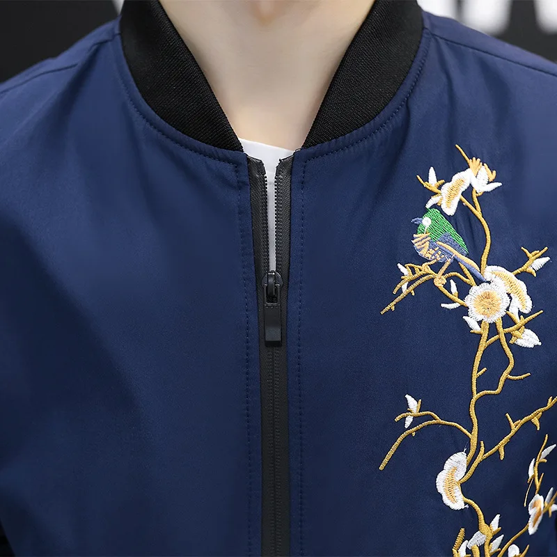 

MEN'S Coat 2017 Spring New Style Korean-style Casual Trend Embroidered Jacket Spring Clothing Slim Fit Handsome Baseball Uniform