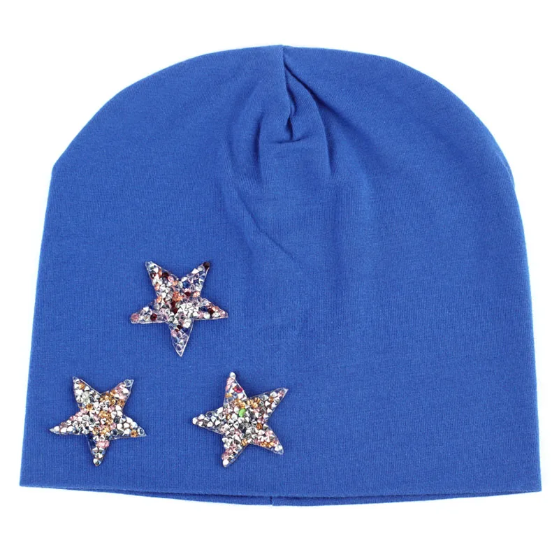 Multi Color Blue Осень-зима для новорожденных хлопковые Beanie Hat Baby Шапки звезда Карамельный цвет сапоги высотой выше колена шапки бини шапки-куртка из искусственной кожи для мальчиков и девочек «сделай сам» шапки Скалли бини, вязаные шапки для детей - Цвет: Multi Color Blue