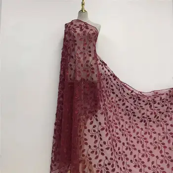 

Burgundy Net Lace 2020, Nigerian Wedding Lace 3D Applique Fabric, African beads Lace Fabric Royal Blue Pink, green, wine, red