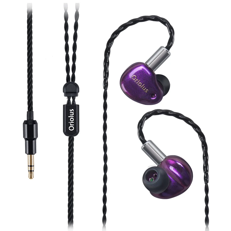 Oriolus наушники Finschi 1DD+ 1BA Hybrid technology Hifi Monitor In Ear - Цвет: HiFi Version Purple