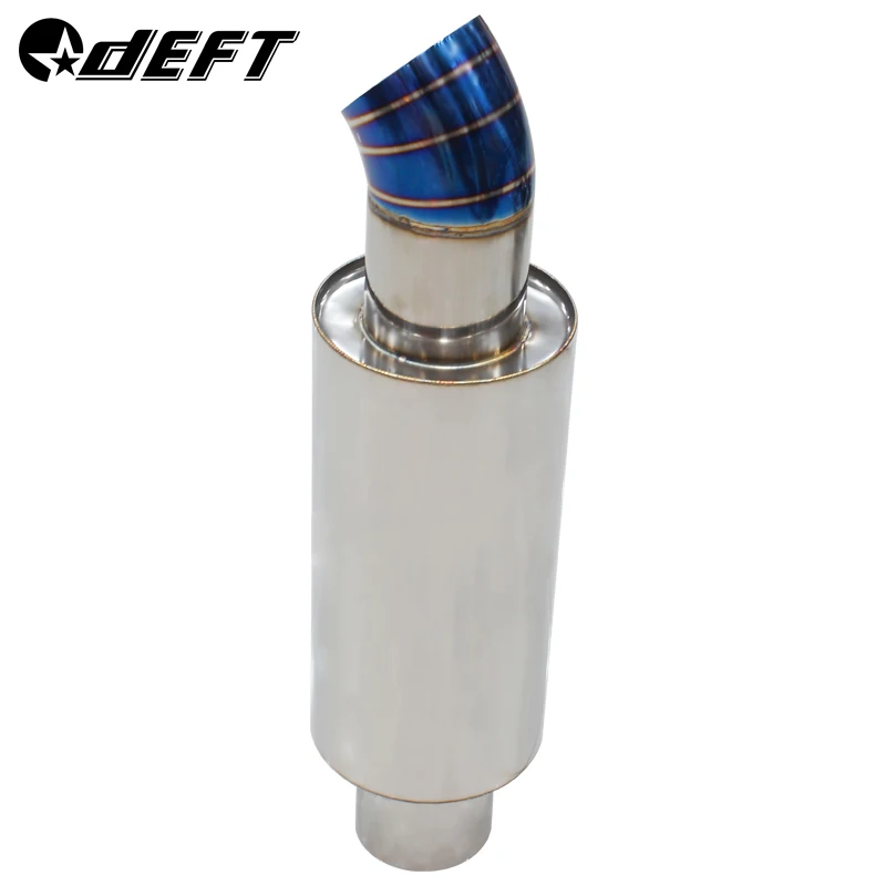 DEFT Inlet 102mm Outlet Universal 304 Stainless Steel Blue Paint Elbow Car Exhaust Racing Muffler Tips Tail Pipe | Автомобили и