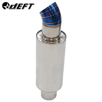 

DEFT Inlet 102mm Outlet 102mm Universal 304 Stainless Steel Blue Paint Elbow Outlet Car Exhaust Racing Muffler Tips Tail Pipe