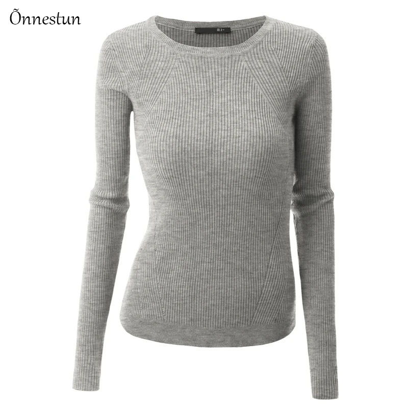 

Women Sweaters Spring Autumn New Fashion Long Sleeve Base Pullover Tops Elasticity Slim Casual Female knitted Sweater Woman