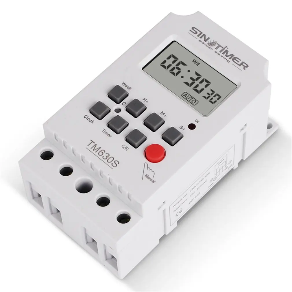 SINOTIMER TM630S-2 7 дней в неделю ЖК-цифровой программируемый таймер с интервалом 1 секунда мощность прямой выход