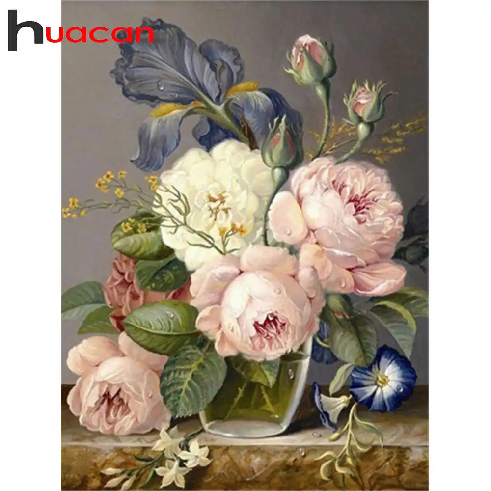 Huacan Diamond Painting Full Square Flower 5D Embroidery Mosaic Art Home Decoration Craft Kit | Дом и сад