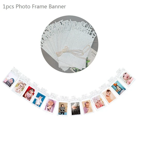 Silver Frame Banner Liviorap 5 шт. 14 дюймов золото серебро бумага кисточкой Свадебные украшения в деревенском стиле принадлежности для дня рождения Декор Детская гирлянда для душа - Цвет: Silver Frame Banner