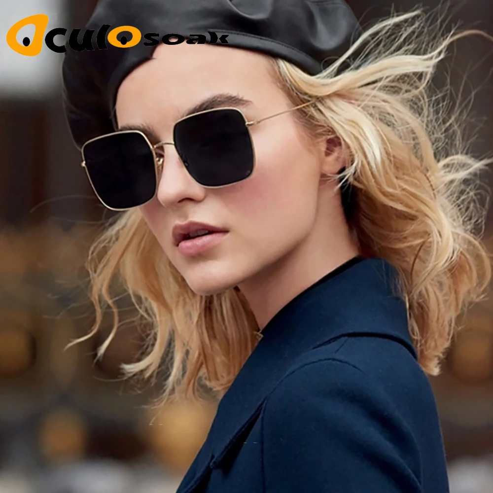 

Fashion Retro Square Bee Sunglasses Women Brand Designer Metal Frame Oversized SunGlasses Men Gradient Shades Oculos UV400