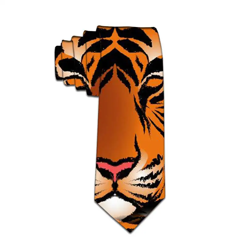 3D Printed Men's Polyester Slim Tie Funny Pattern Wedding Party Casual Happy 8cm Wide Tie Jacquard Weave Man Shirt Accessories