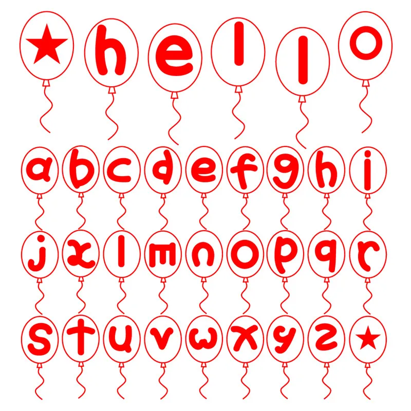 

YaMinSanNiO Alphabet Abc Balloon Metal Cutting Dies Hello Stencils Die Cut New for DIY Scrapbooking Album Paper Card Embossing