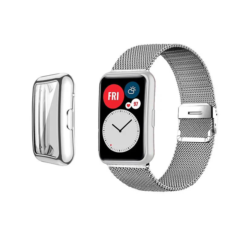 Metal Bracelet Strap with Case and Screen Protector for Smartwatch Accessories
