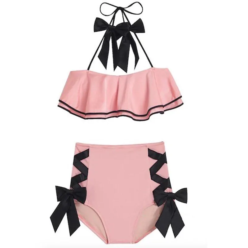 

Swimming Rash Guard For Women Swimsuits Summer 2019 Swimwear Female Plus Size Light Luxury New Split Swimsuit Retro Belt High