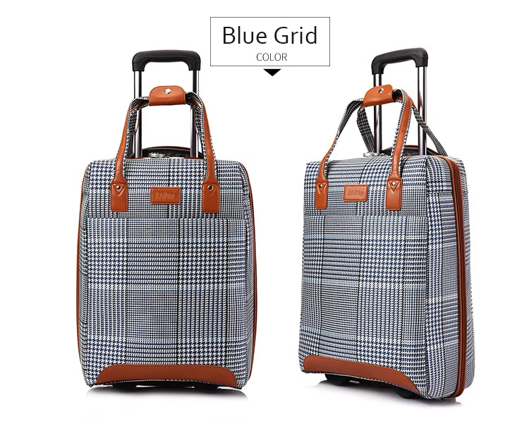 20 inch oxford Rolling Luggage set Spinner Women Brand Suitcase Wheels stripe Carry On Travel Bags