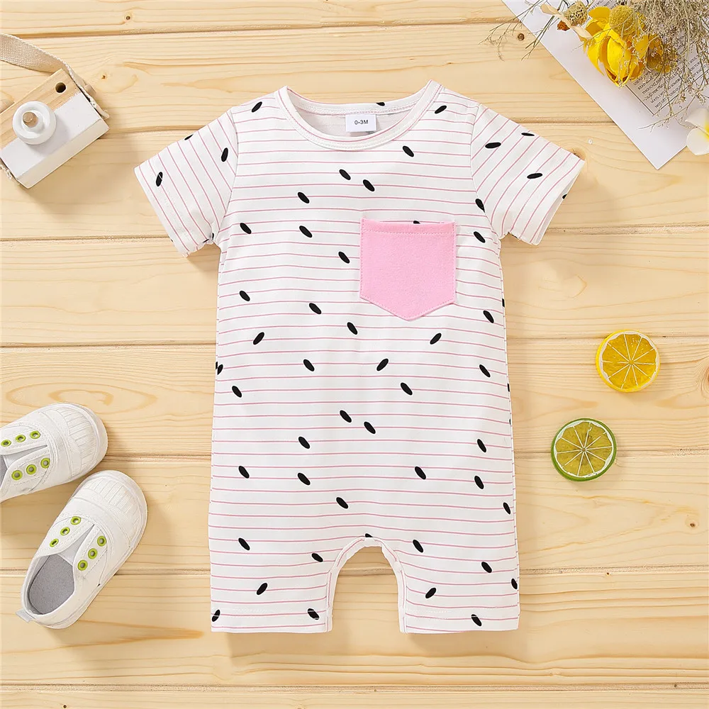 ZAFILLE Toddler Baby Girls Romper Summer Newborn Clothes Fruit Print Bodysuit For Newborns Infant Jumpsuit For Kids Clothing coloured baby bodysuits Baby Rompers