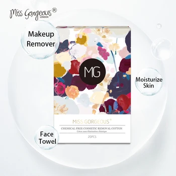 

Miss Gorgeous 20pc Makeup Remover New Technology Amino Acid Cleansing Cotton Wipes Female Deep Clean Portable Disposable Towels