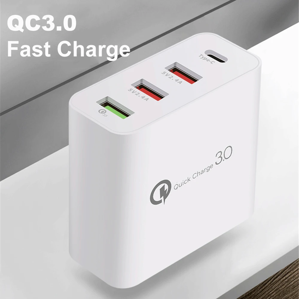 Мульти зарядное устройство usb type C быстрое зарядное устройство для iPhone для samsung Tablet QC 3,0 Быстрая зарядка для телефона US EU UK AU переходник
