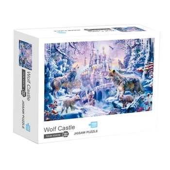 

1000Pcs 70 x 50cm Paper Jigsaw Puzzle Decompression Educational Toys puzzles toys for children adults - Wolf Castle