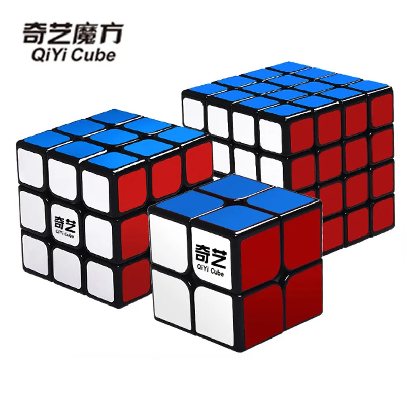 Кубик Рубика QIYI 2x2x2 3x3 4x4x4 профессиональные наклейки и яркий пазл скоростной кубик