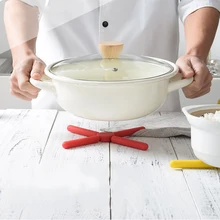 1 шт. нескользящий складной держатель для горшка термостойкие силиконовые тройники складной крестообразный дизайн держатель для горшка