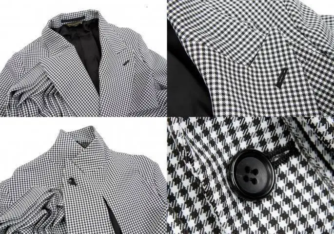 high end custom плиссированные клетчатая дизайнерские тонкие штук короткая куртка экспресс-, розничная, L815