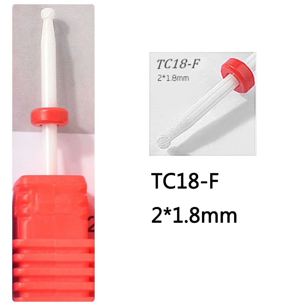 MJ1600-TC18F Фрезы для ногтей, керамические фрезы для маникюра, сверло для ногтей, Электрический Маникюрный станок, аксессуары, пилки для дизайна ногтей, инструмент - Цвет: MJ1600-TC18F