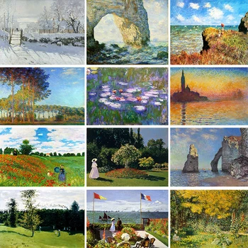 

Claude Monet Famous Painting Series 5D DIY Diamond Painting Full Square/Round Diamond Embroidery Cross Stitch Kits Handmade