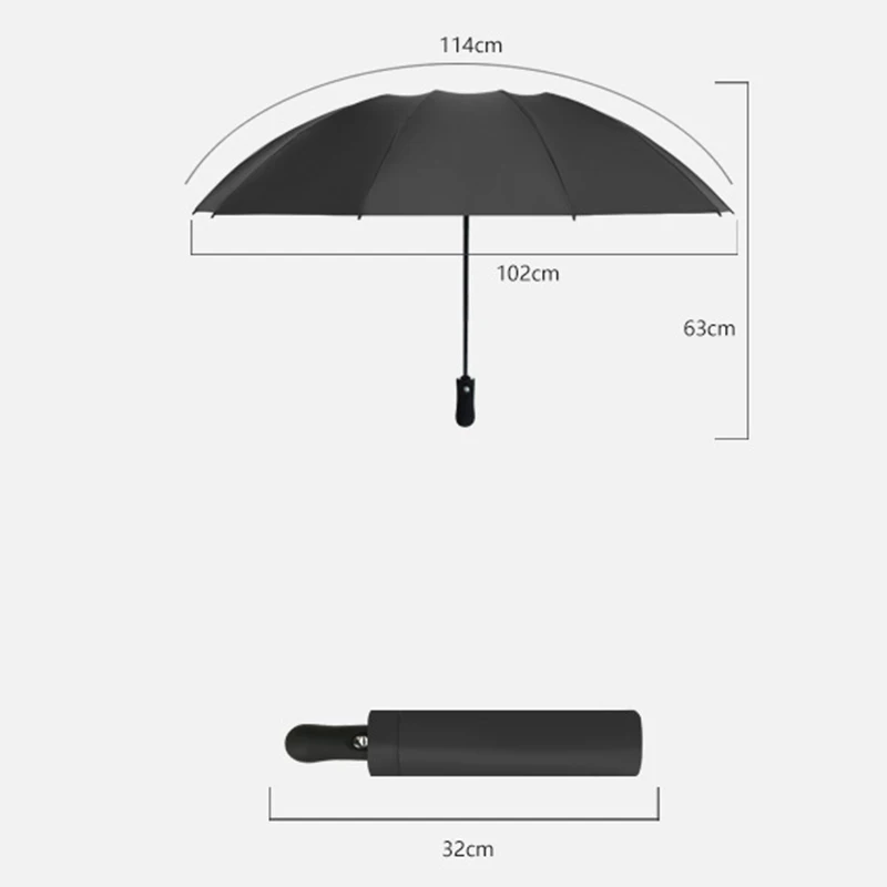 Мужской складной зонт обратного сложения зонтик женский дорожный зонт от солнца Черный ветрозащитный автоматический бизнес автомобиль подарок на Рождество