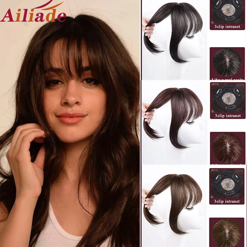 Для женщин наращивание волос 360 с невидимым верхом челки Бесшовные челка на