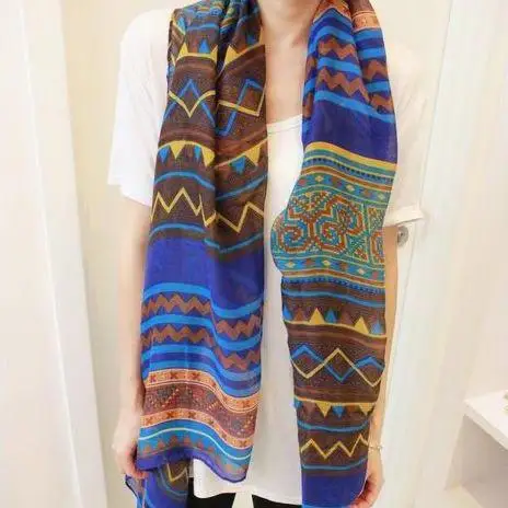 165*55 см шарф женский шифон печати шарфы хиджаб женские шарфы Mujer Casaul зимний шарф богемный - Цвет: 10