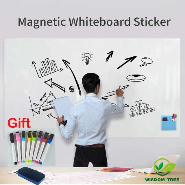 Magnetic Whiteboard Contact Paper Wall Stickers Portable Fridge Freezer  Kids Drawing Erasable - AliExpress